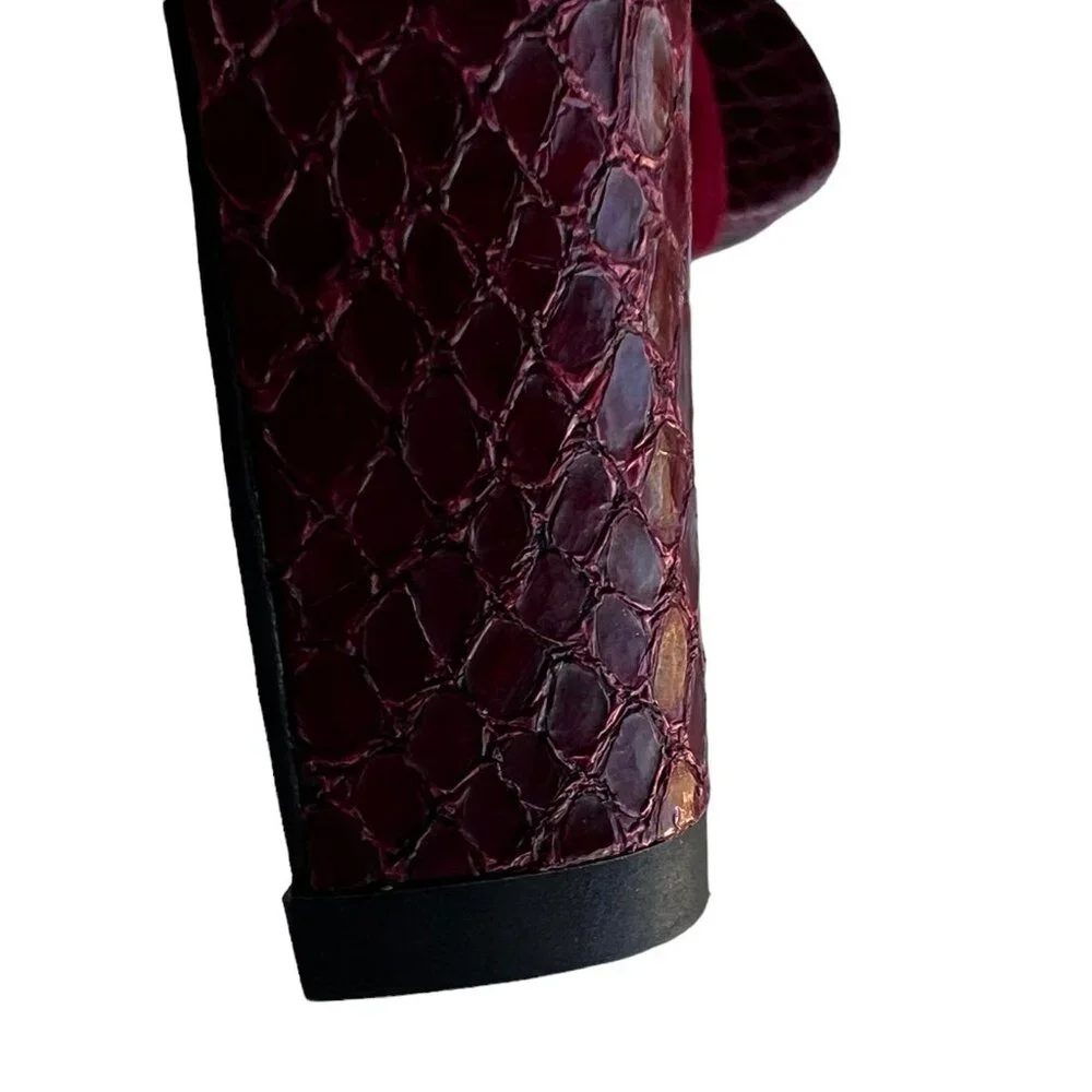 Franco Sarto Women’s Size 9.5 M Heels Maroon & Red Suede Snake Skin Peep  Toe